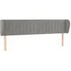 Image de vidaXL TÃªte de lit avec oreilles Gris clair 163x23x78/88 cm Velours