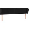 Image de vidaXL TÃªte de lit avec oreilles Noir 203x23x78/88 cm Velours