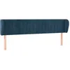 Image de vidaXL TÃªte de lit avec oreilles Bleu foncÃ© 203x23x78/88 cm Velours
