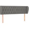 Image de vidaXL TÃªte de lit avec oreilles Gris foncÃ© 147x23x78/88 cm Tissu