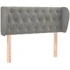 Image de vidaXL TÃªte de lit avec oreilles Gris clair 103x23x78/88 cm Velours