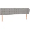 Image de vidaXL TÃªte de lit avec oreilles Gris clair 163x23x78/88 cm Tissu