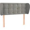 Image de vidaXL TÃªte de lit avec oreilles Gris clair 103x23x78/88 cm Velours