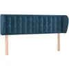 Image de vidaXL TÃªte de lit avec oreilles Bleu foncÃ© 147x23x78/88 cm Velours