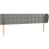 Image de vidaXL TÃªte de lit avec oreilles Gris clair 183x23x78/88 cm Velours
