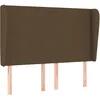 Image de vidaXL TÃªte de lit avec oreilles Marron foncÃ© 147x23x118/128 cm Tissu