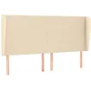 Image de vidaXL TÃªte de lit avec oreilles CrÃ¨me 203x23x118/128 cm Tissu
