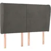 Image de vidaXL TÃªte de lit avec oreilles Gris foncÃ© 147x23x118/128 cm Velours