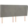 Image de vidaXL TÃªte de lit avec oreilles Gris clair 163x23x118/128 cm Velours