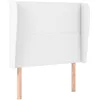 Image de vidaXL TÃªte de lit avec oreilles Blanc 83x23x118/128 cm Similicuir