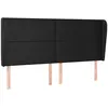 Image de vidaXL TÃªte de lit avec oreilles Noir 163x23x118/128 cm Similicuir