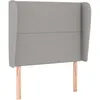 Image de vidaXL TÃªte de lit avec oreilles Gris clair 103x23x118/128 cm Tissu
