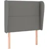 Image de vidaXL TÃªte de lit avec oreilles Gris foncÃ© 103x23x118/128 cm Tissu