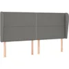 Image de vidaXL TÃªte de lit avec oreilles Gris foncÃ© 183x23x118/128 cm Tissu