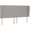 Image de vidaXL TÃªte de lit avec oreilles Gris clair 203x23x118/128 cm Tissu