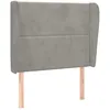 Image de vidaXL TÃªte de lit avec oreilles Gris clair 103x23x118/128 cm Velours