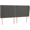 Image de vidaXL TÃªte de lit avec oreilles Gris foncÃ© 183x23x118/128 cm Velours