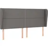 Image de vidaXL TÃªte de lit avec oreilles Gris 203x23x118/128 cm Similicuir