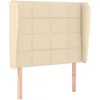 Image de vidaXL TÃªte de lit avec oreilles CrÃ¨me 93x23x118/128 cm Tissu
