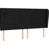 Image de vidaXL TÃªte de lit avec oreilles Noir 183x23x118/128 cm Tissu