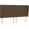 Image de vidaXL TÃªte de lit avec oreilles Marron foncÃ© 203x23x118/128 cm Tissu