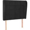 Image de vidaXL TÃªte de lit avec oreilles Noir 83x23x118/128 cm Velours