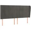 Image de vidaXL TÃªte de lit avec oreilles Gris foncÃ© 163x23x118/128 cm Velours