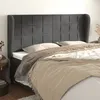 Image de vidaXL TÃªte de lit avec oreilles Noir 163x23x118/128 cm Velours