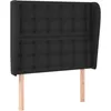 Image de vidaXL TÃªte de lit avec oreilles Noir 93x23x118/128 cm Similicuir
