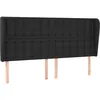 Image de vidaXL TÃªte de lit avec oreilles Noir 183x23x118/128 cm Similicuir