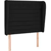 Image de vidaXL TÃªte de lit avec oreilles Noir 103x23x118/128 cm Tissu
