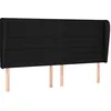 Image de vidaXL TÃªte de lit avec oreilles Noir 163x23x118/128 cm Tissu