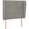 Image de vidaXL TÃªte de lit avec oreilles Gris clair 93x23x118/128 cm Velours