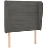 Image de vidaXL TÃªte de lit avec oreilles Gris foncÃ© 93x23x118/128 cm Velours