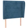 Image de vidaXL TÃªte de lit avec oreilles Bleu foncÃ© 93x23x118/128 cm Velours