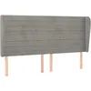 Image de vidaXL TÃªte de lit avec oreilles Gris clair 183x23x118/128 cm Velours