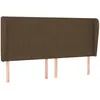 Image de vidaXL TÃªte de lit avec oreilles Marron foncÃ© 163x23x118/128 cm Tissu