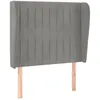 Image de vidaXL TÃªte de lit avec oreilles Gris clair 83x23x118/128 cm Velours