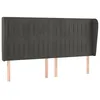 Image de vidaXL TÃªte de lit avec oreilles Gris foncÃ© 203x23x118/128 cm Velours