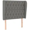 Image de vidaXL TÃªte de lit avec oreilles Gris foncÃ© 93x23x118/128 cm Tissu