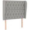 Image de vidaXL TÃªte de lit avec oreilles Gris clair 103x23x118/128 cm Tissu