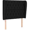 Image de vidaXL TÃªte de lit avec oreilles Noir 103x23x118/128 cm Tissu