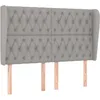 Image de vidaXL TÃªte de lit avec oreilles Gris clair 147x23x118/128 cm Tissu