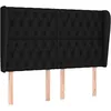 Image de vidaXL TÃªte de lit avec oreilles Noir 147x23x118/128 cm Tissu