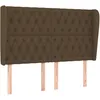 Image de vidaXL TÃªte de lit avec oreilles Marron foncÃ© 147x23x118/128 cm Tissu