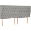 Image de vidaXL TÃªte de lit avec oreilles Gris clair 183x23x118/128 cm Tissu