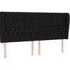 Image de vidaXL TÃªte de lit avec oreilles Noir 203x23x118/128 cm Tissu