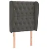 Image de vidaXL TÃªte de lit avec oreilles Gris foncÃ© 83x23x118/128 cm Velours
