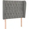 Image de vidaXL TÃªte de lit avec oreilles Gris clair 93x23x118/128 cm Velours