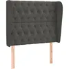Image de vidaXL TÃªte de lit avec oreilles Gris foncÃ© 103x23x118/128 cm Velours